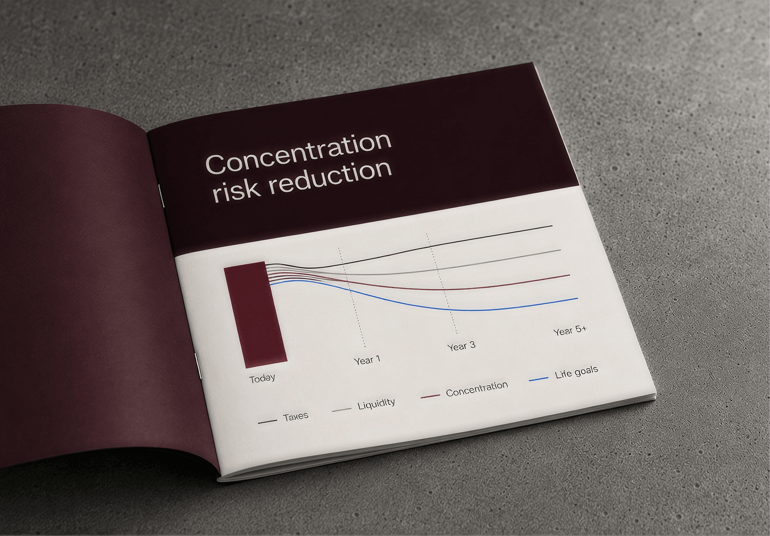 Diversification schedule charting concentration reduction over time